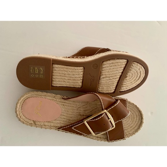 J. Crew Leather Cross-Strap Espadrilles 8.5 NWOT - Picture 3 of 6